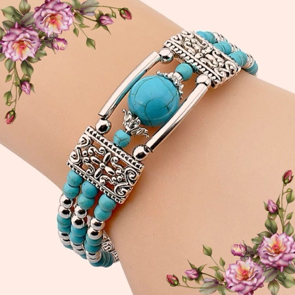 Classic‎ Bohemian bead Bracelet Made Of faux Turquoise